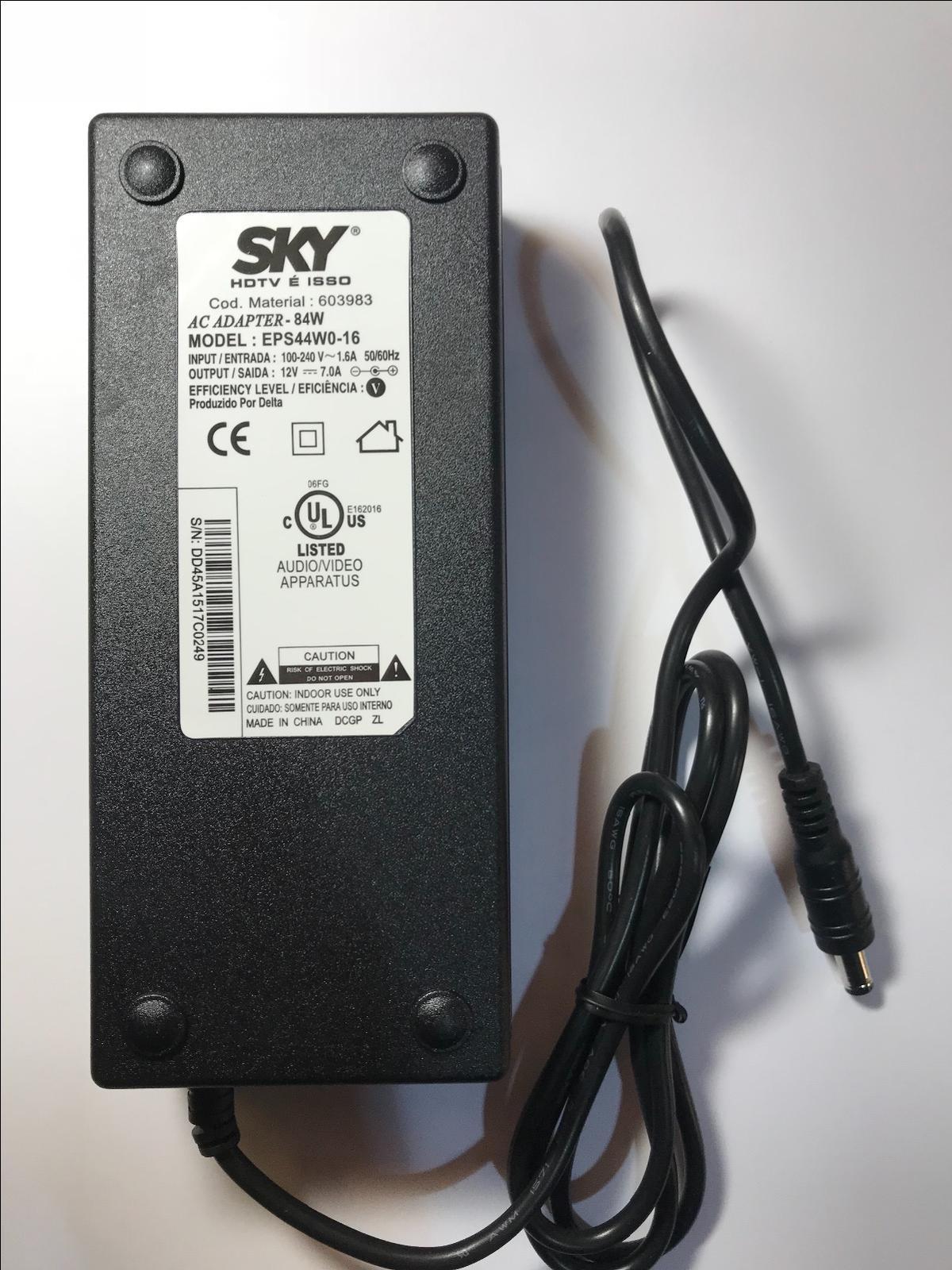 New SKY EPS44W0-16 12v 7a ac adapter power supply for LYNX TV 4pin